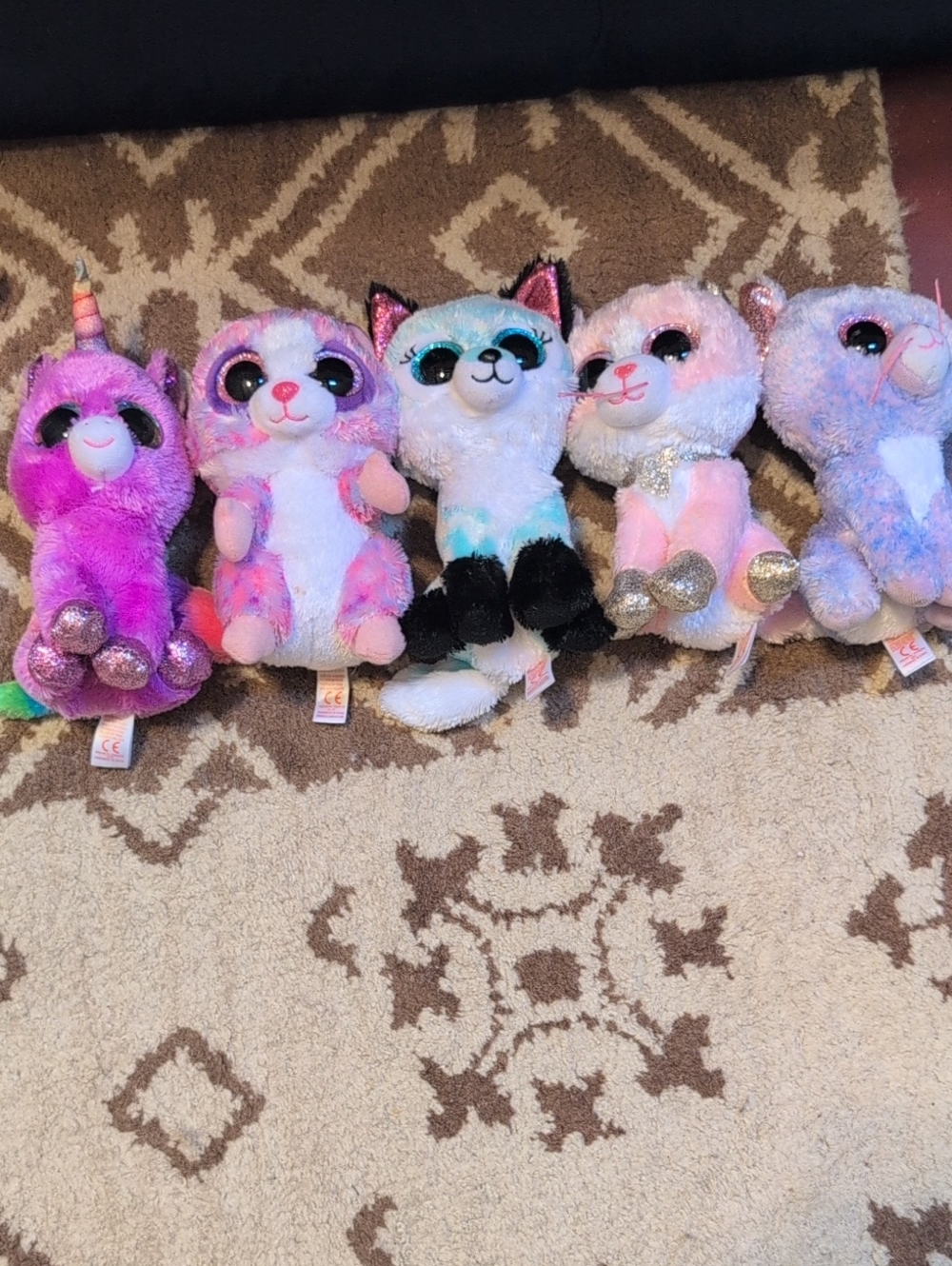 Ty Plush Assorted Colorful Fantasy Animals - Pink Purple Blue White